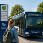 KI-generiertes Symbolbild: Symbolbild: Bus an einer Haltestelle in Kronshagen als Symbolbild für den öffentlichen Nahverkehr