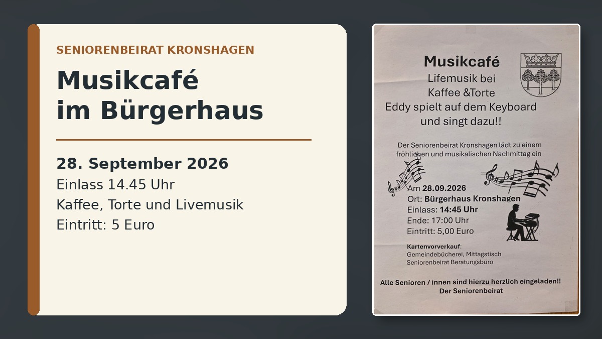 Musikcafé: Livemusik bei Kaffee und Torte