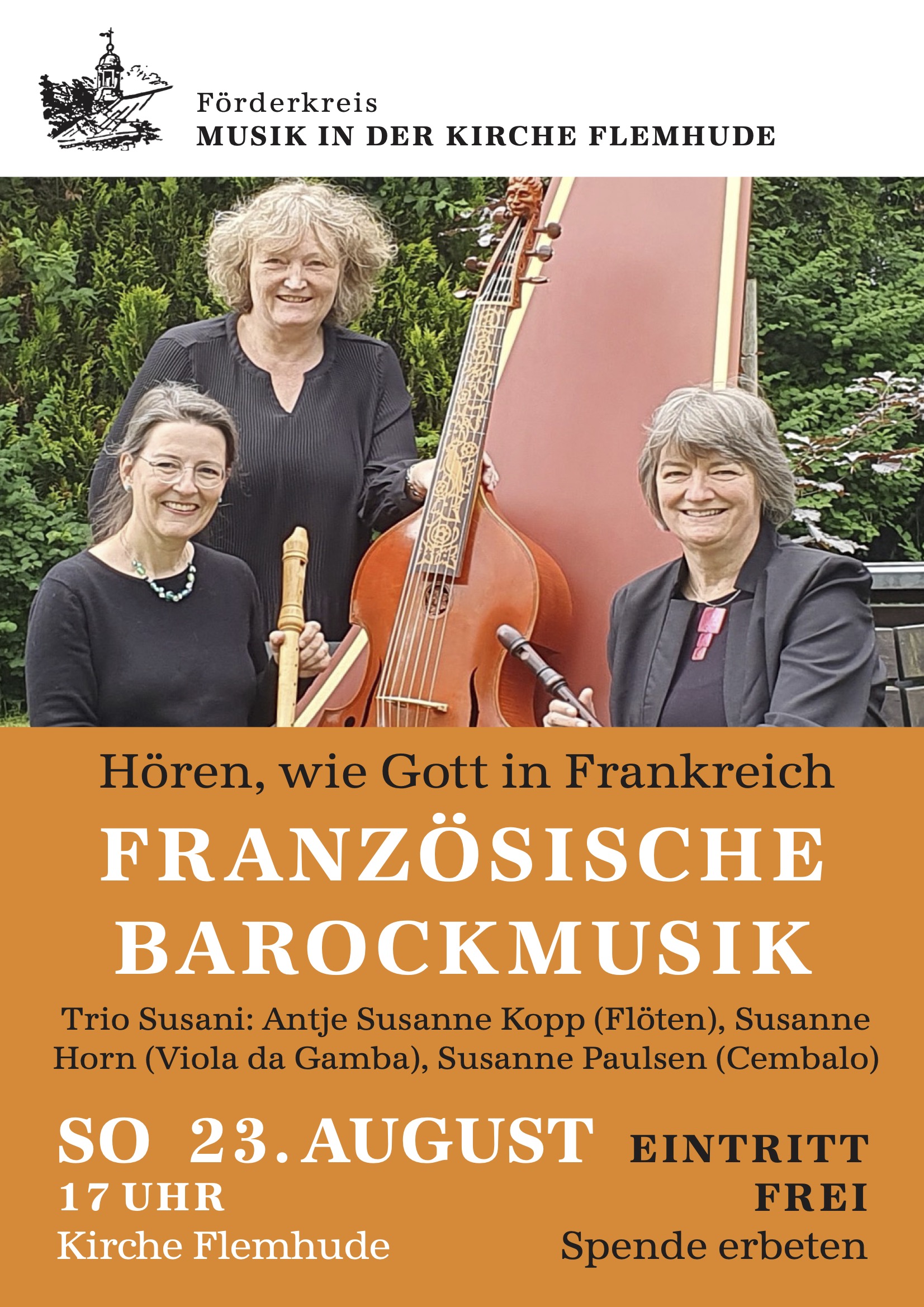 Trio Susani: Barockmusik am Sonntag in Flemhude