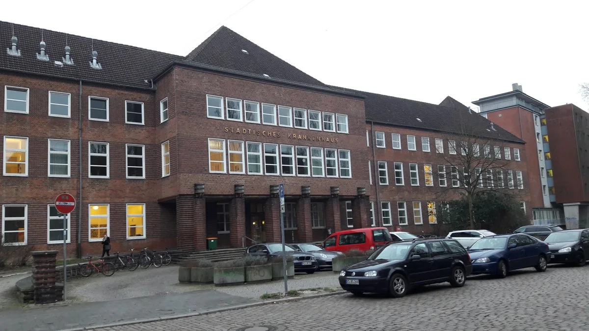 Das Städtische Krankenhaus Kiel an der Metzstraße im Stadtteil Schreventeich